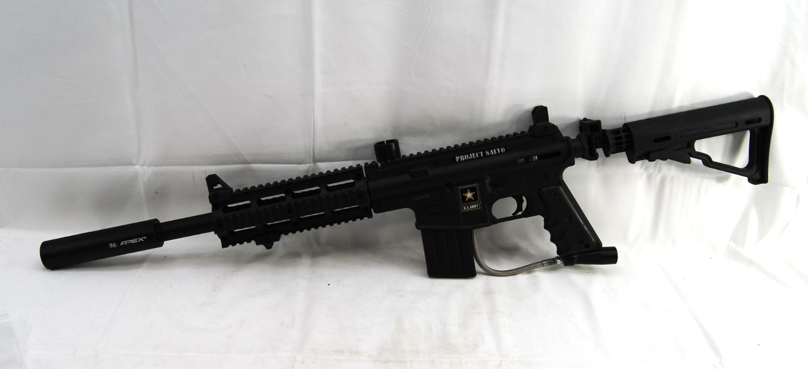 Used Tippmann US Army Project Salvo Tactical Paintball Marker Apex2 Barrel Gun