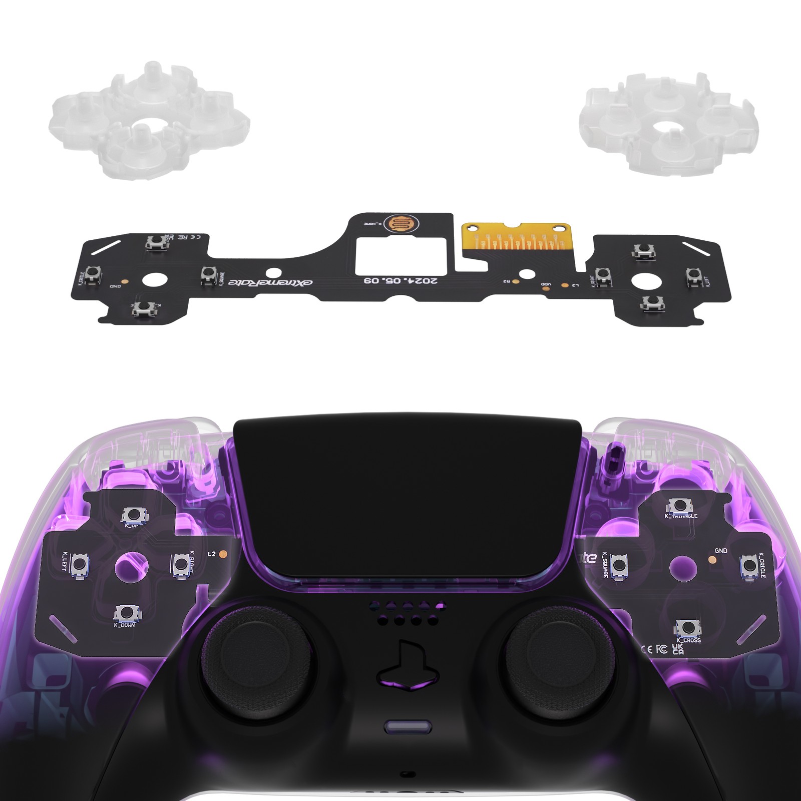 eXtremeRate Face Clicky Kit for PS5 Controller BDM-030/040/050/060 Face Buttons