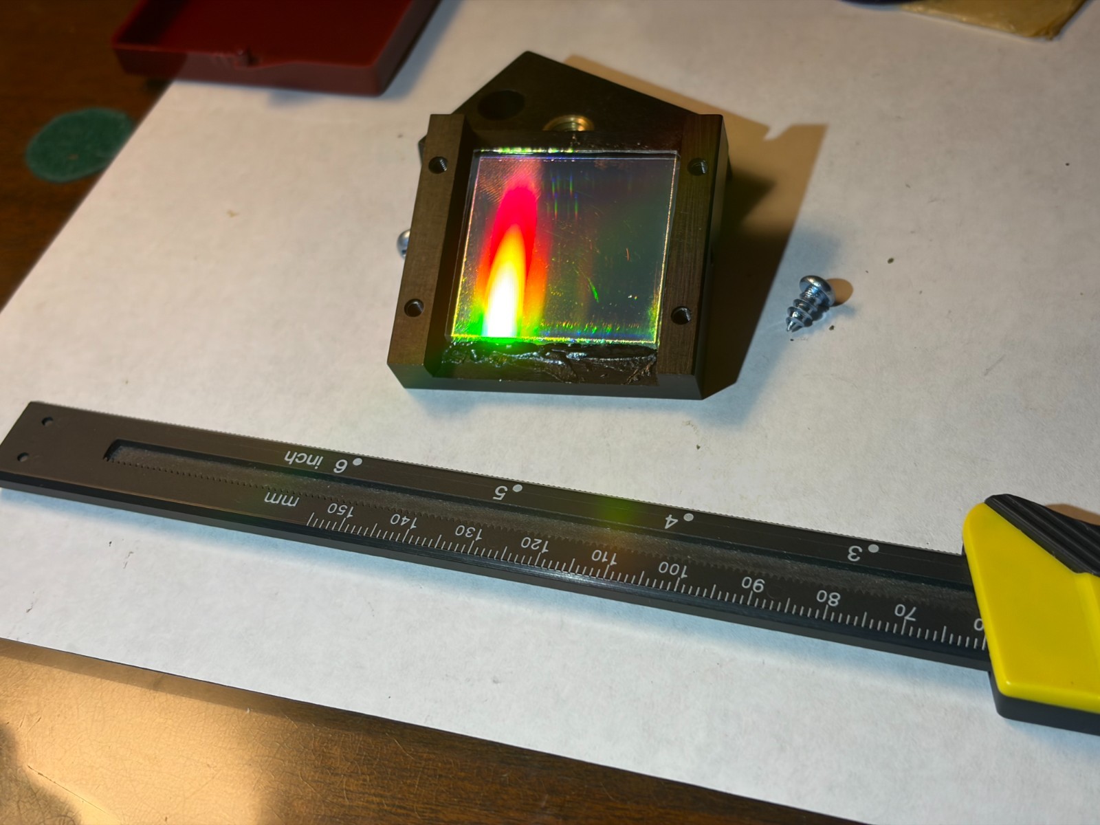 Precision Optical Diffraction Grating Assembly w/ Blue Interference Filter