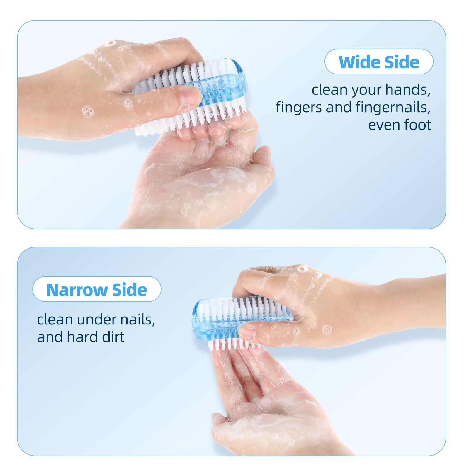 5 Pack Nail Brush for Cleaning Fingernails Two Sided Hand Fingernail Scrub B...