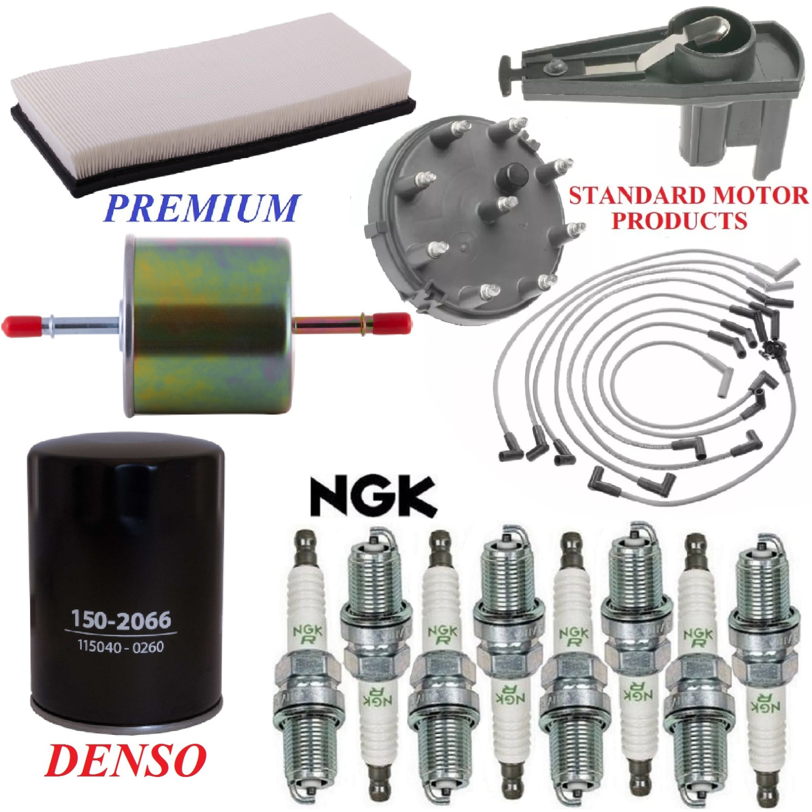 Tune Up Kit Filters Wire Spark Plugs For FORD E-350 ECONOLINE V8 7.5L 1992-1996