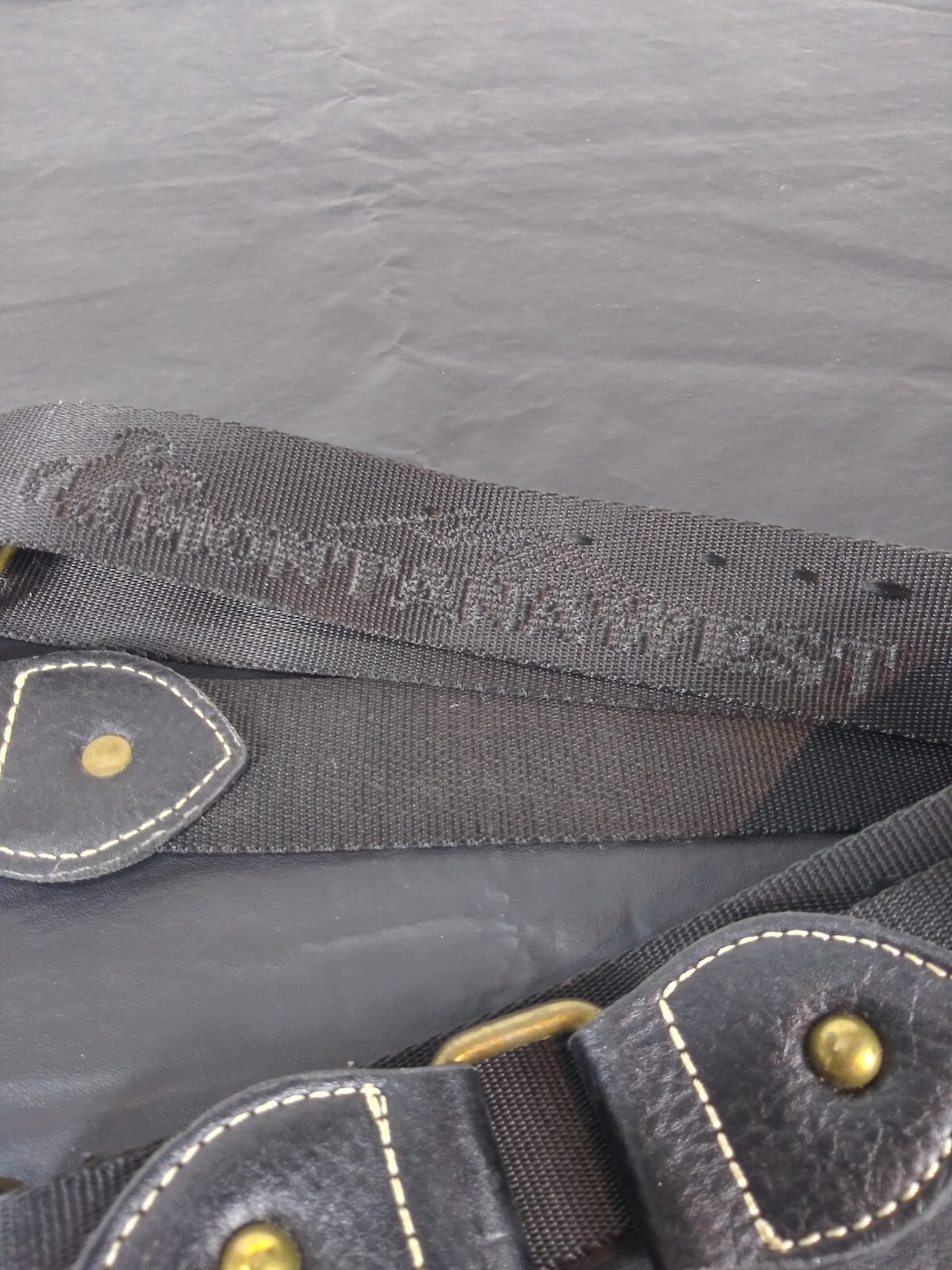 Montana West Black Web Adjustable Bag Strap Replacement STRAP ONLY Embossed Logo