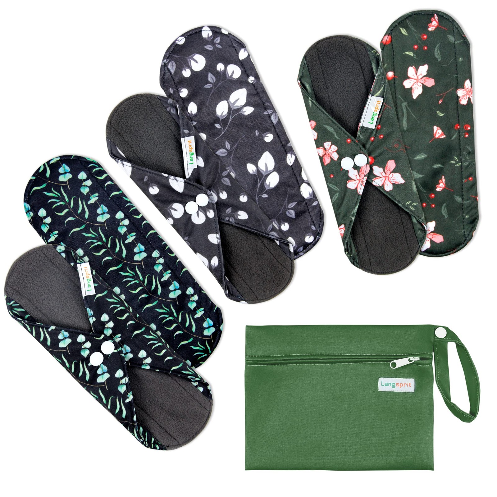 Absorbent Reusable Menstrual Sanitary Pads Washable Cloth Panty Liners Medium