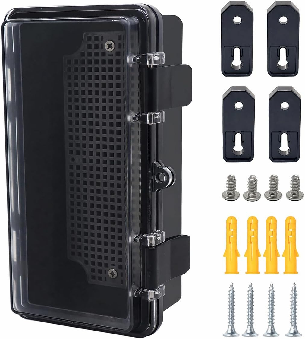 Junction Box, Hinged Black Clear Cover IP67 Waterproof ABS Project Box