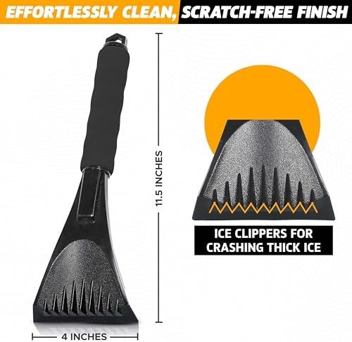 2 Pack Windshield Ice Scraper for Car Window Snow Frost Removal Foam Handle
