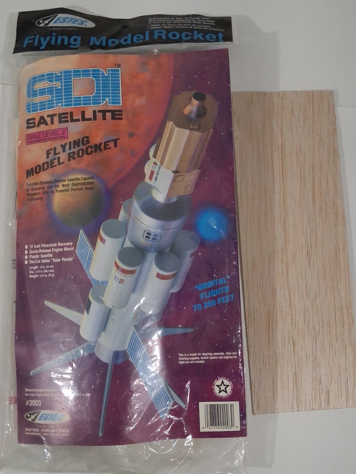 Estes SDI Satellite 2003 Flying Model Rocket Kit Sealed In Package Read Desc.