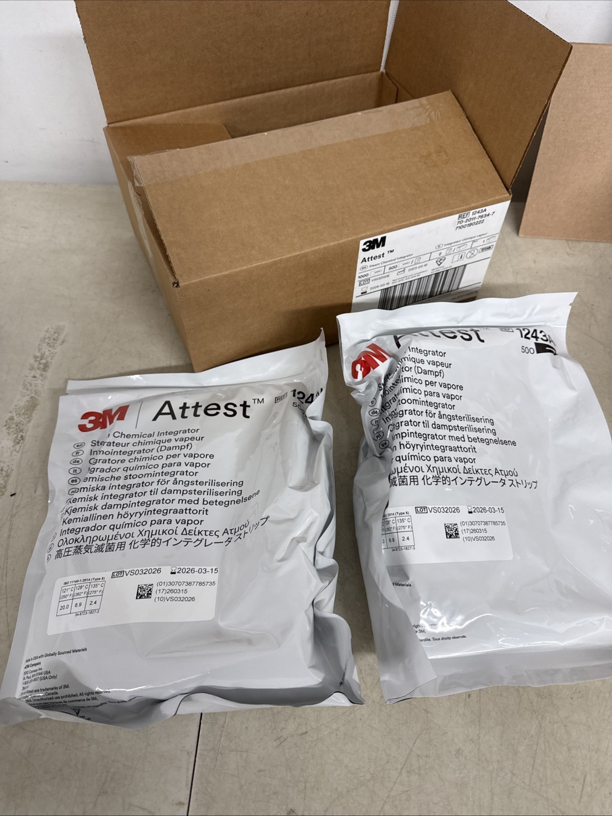 *2-Pack* 3M Attest Steam Chemical Integrator 1000 Pieces 1243A -