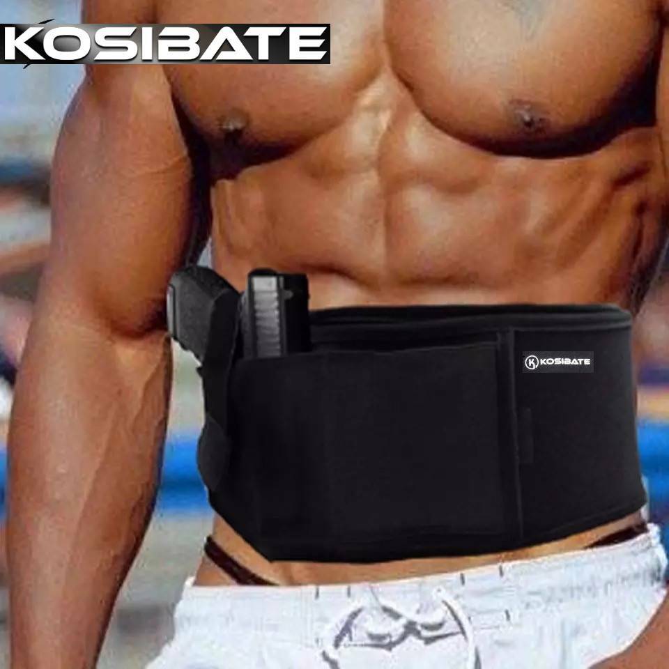 ADJUSTABLE BELLY BAND WAIST PISTOL GUN HOLSTER With 2 Mag Pouches S,M,L,XL,2XL
