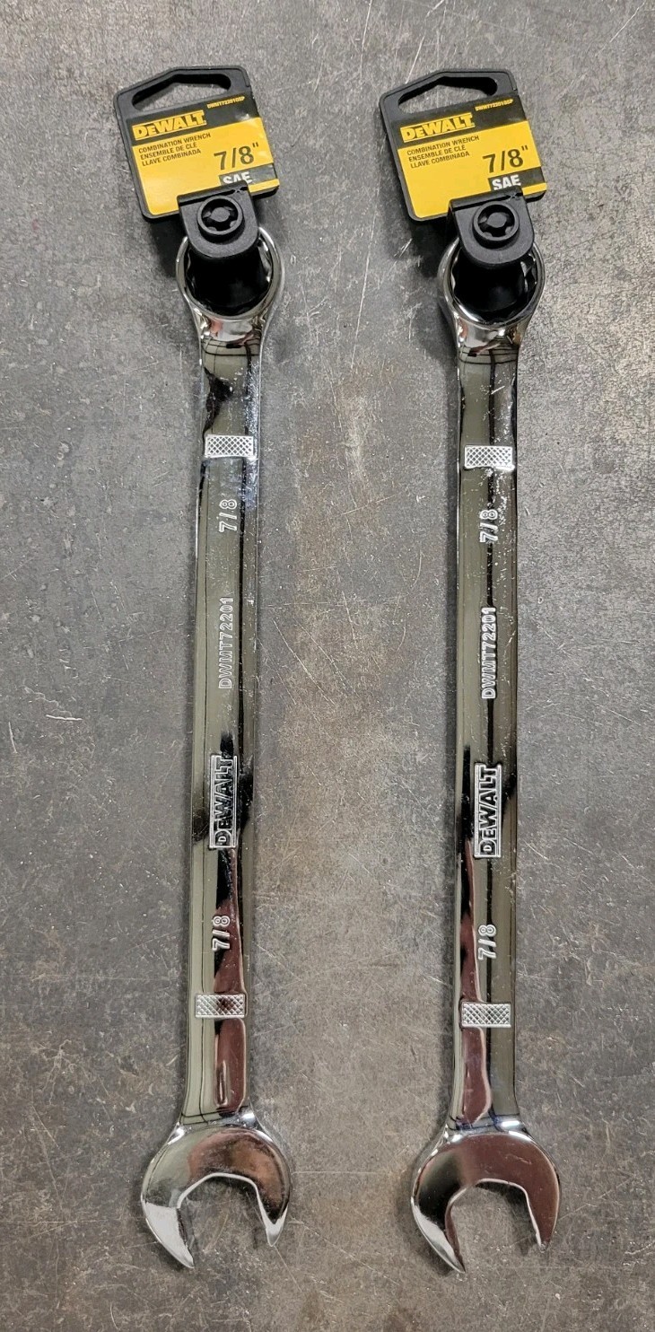 Lot of 2 | DEWALT 7/8" 12 Point Chrome Combination Wrench *DWMT72201OSP