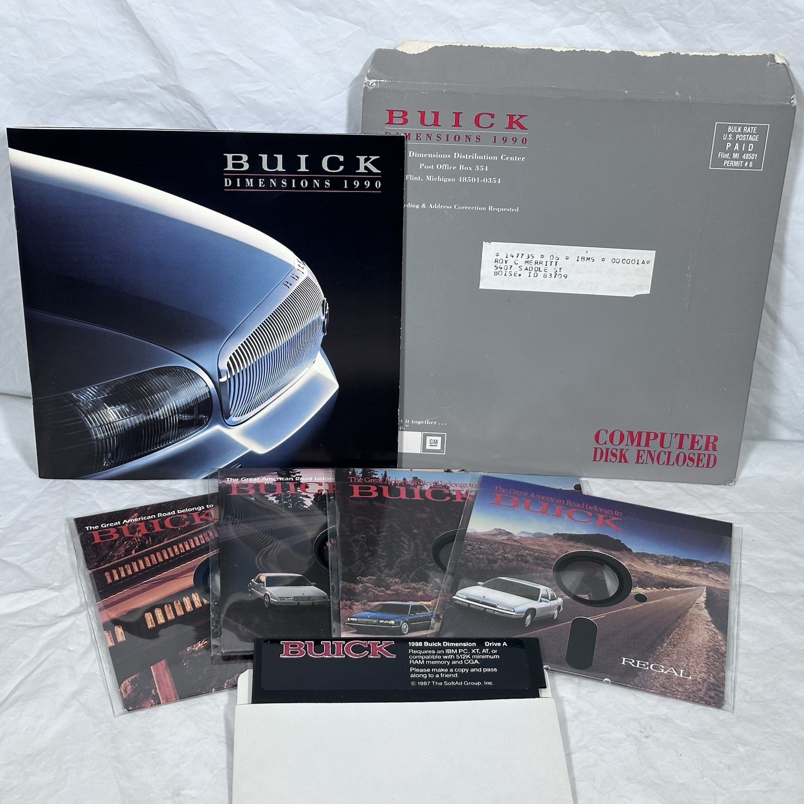 Buick Dimension 5.25" Floppy Disk IBM The SoftAd Group Original PC 1990 Cars