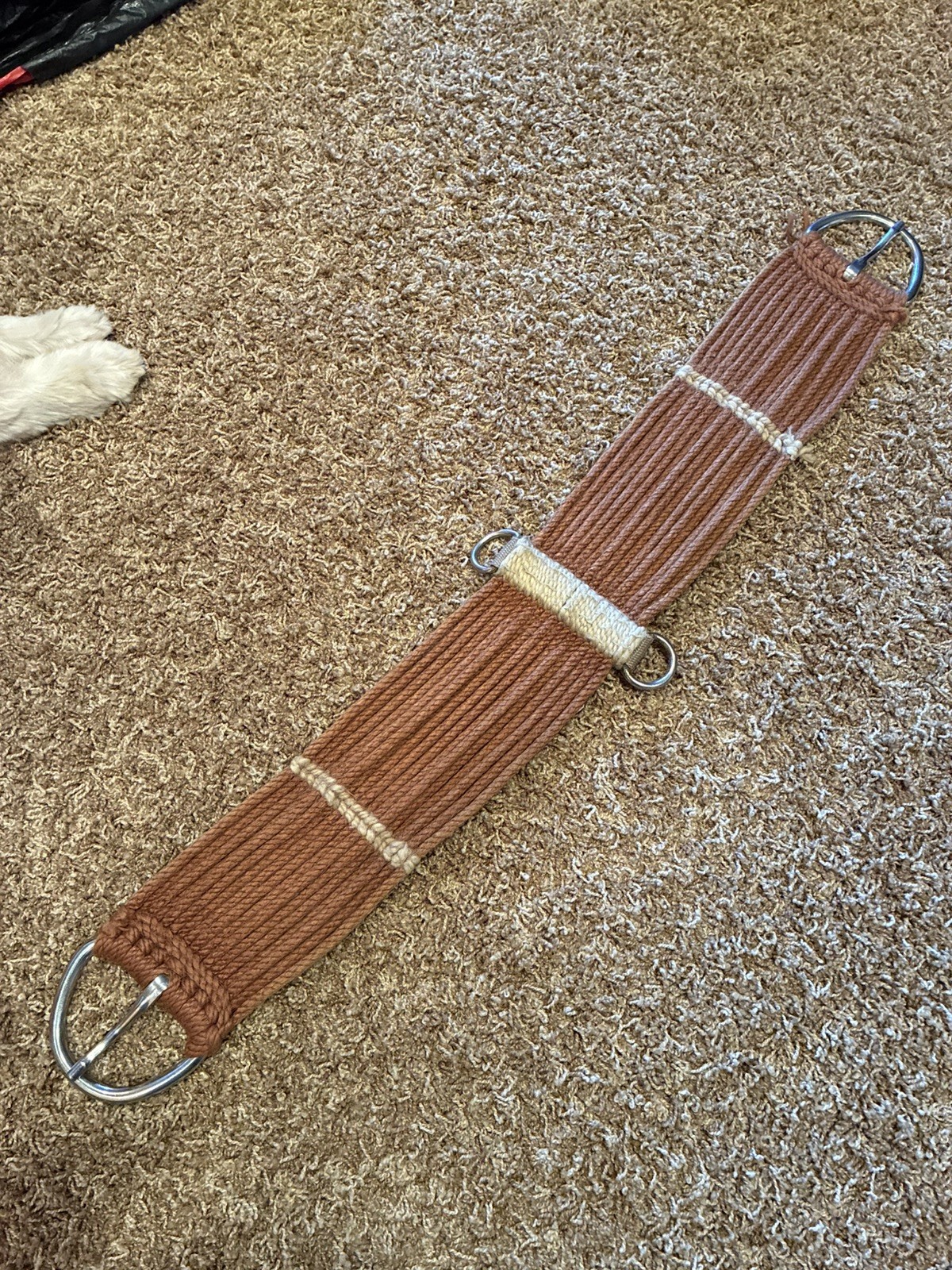 Western Straight Mohair String Cinch Chestnut 31.5” 17 Strands Non Irritating