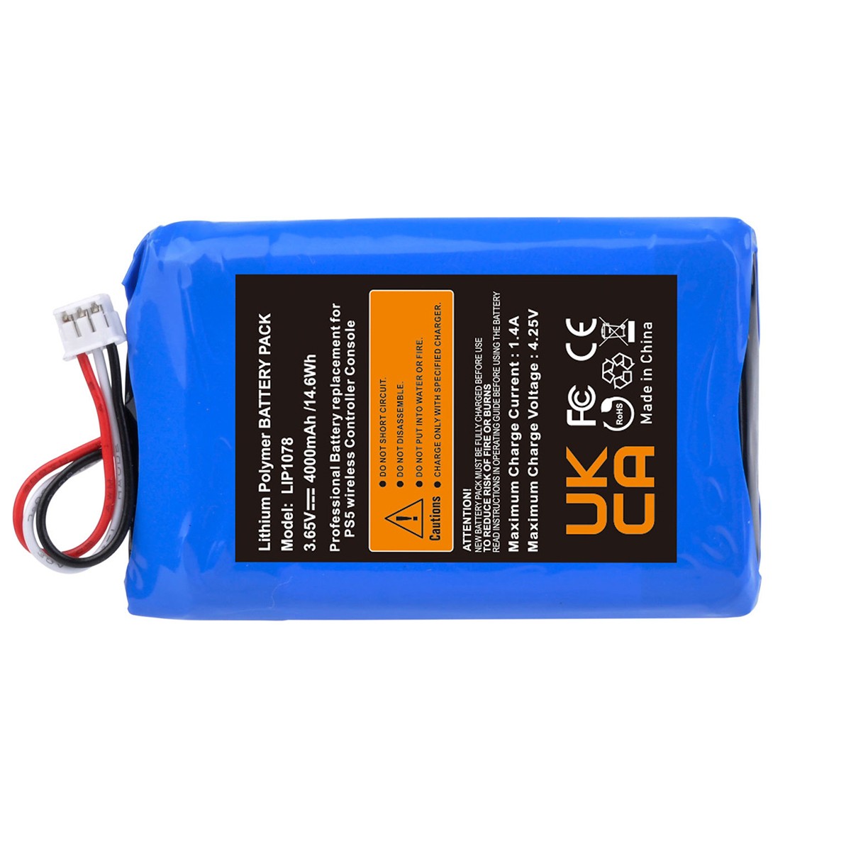 2 PACK 4000mAh Battery Replacement for Sony Playstation 5 Dualsense Controller