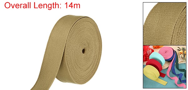 Cotton Webbing 2 Inch 15.3 Yard Polyester Cotton Webbing Strap Khaki