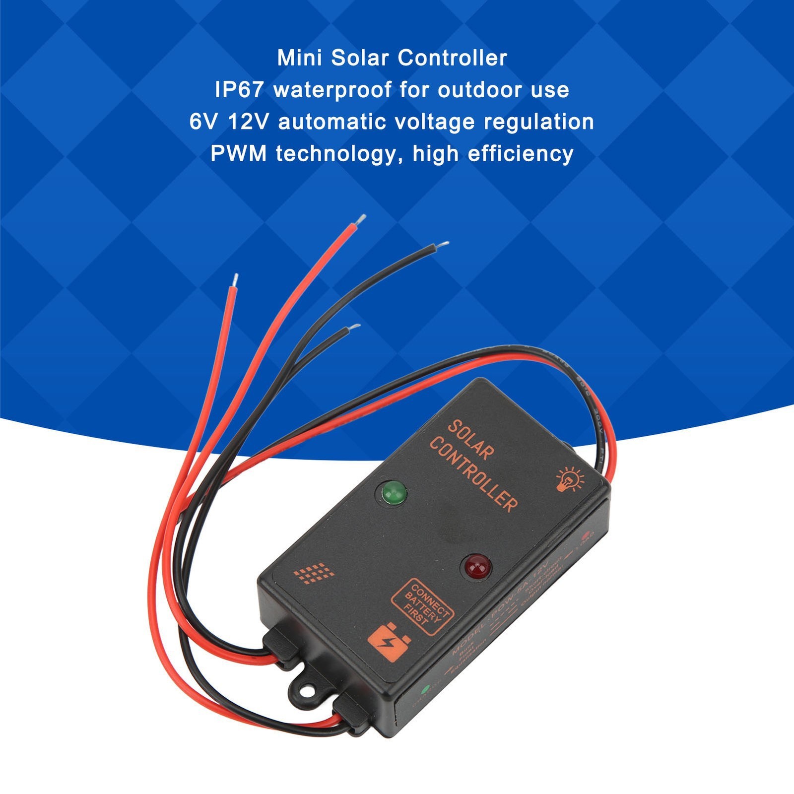 5A 12V Solar Panel Controller IP67 Waterproof PWM Charge Controller Spares