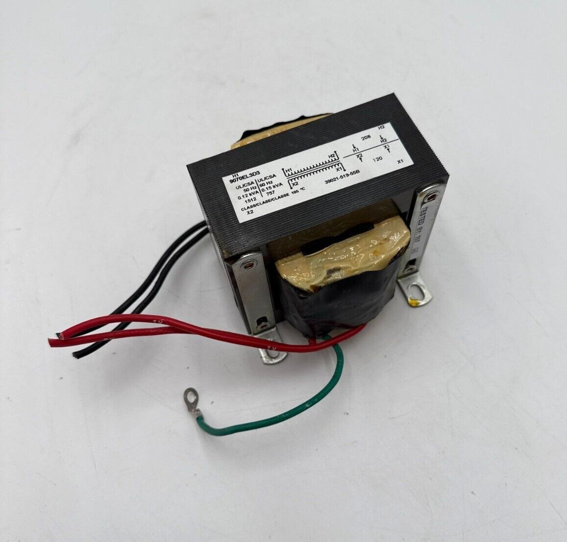 150vA Square D 9070EL3D3 Industrial Control Transformer 208V Pri 120V Sec
