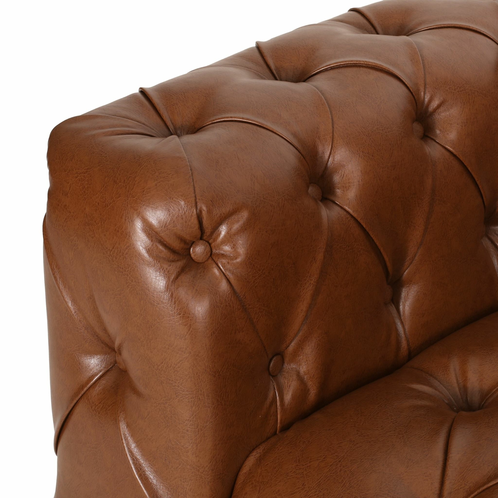 Marengo Contemporary Faux Leather Tufted 3 Seater Sofa
