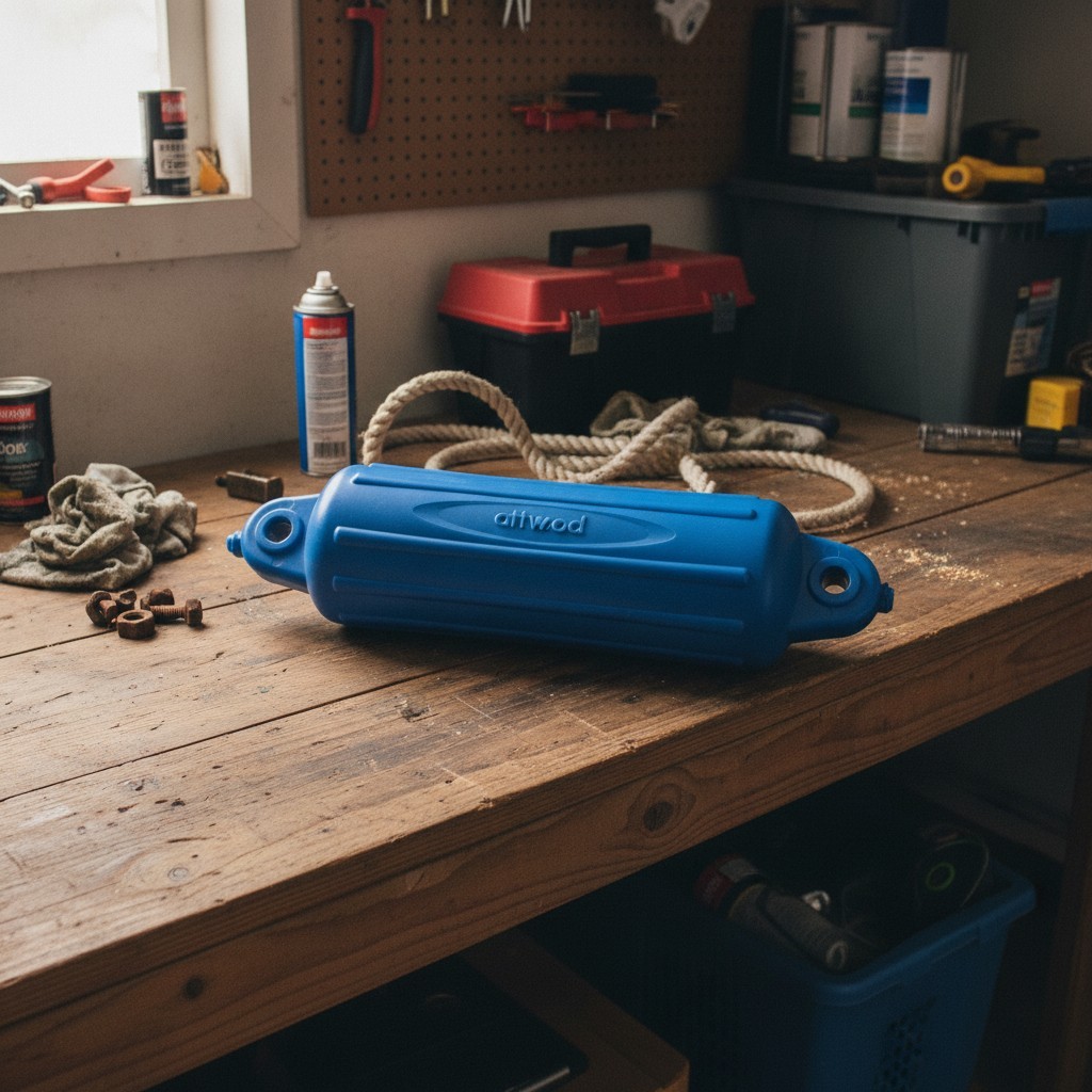 Protective Softside Boat Fender with Thick-Wall Reinforcement - 4" Blue Size