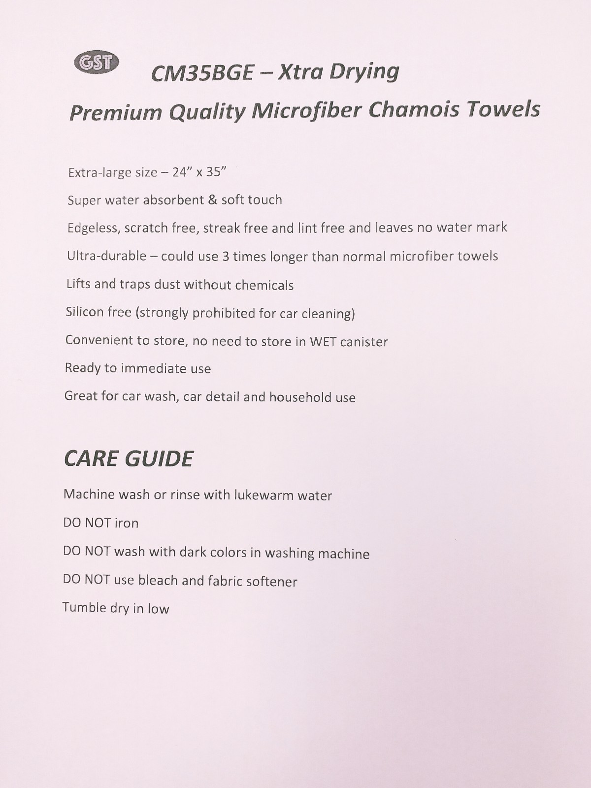 Large Natural Chamois Leather Car Cleaning Cloth Washing Absorbent Drying Towel