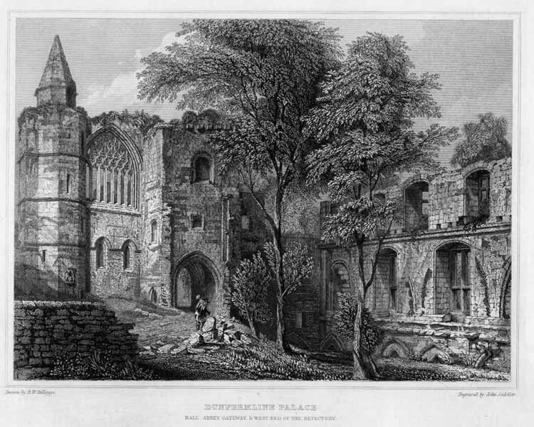 Scotland DUNFERMLINE ROYAL PALACE Fife ~ 1840s Architecture Art Print Engraving