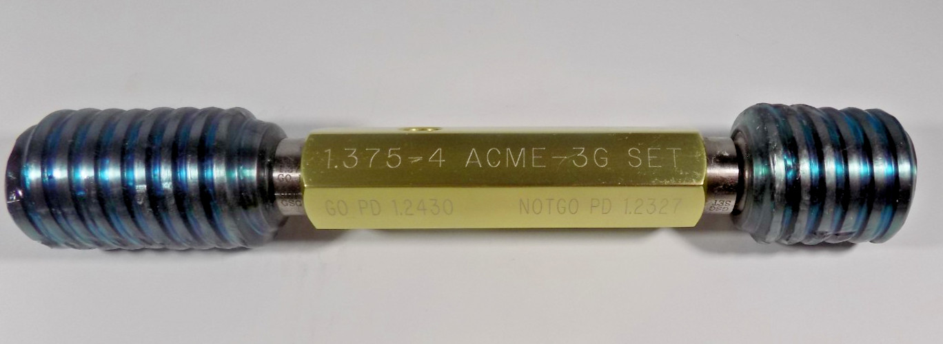 GSG  ACME GO/NO GO Gauge 1.375 - 4 ACME-3G SET GO PD 1.2430 NO GO PD 1.2327