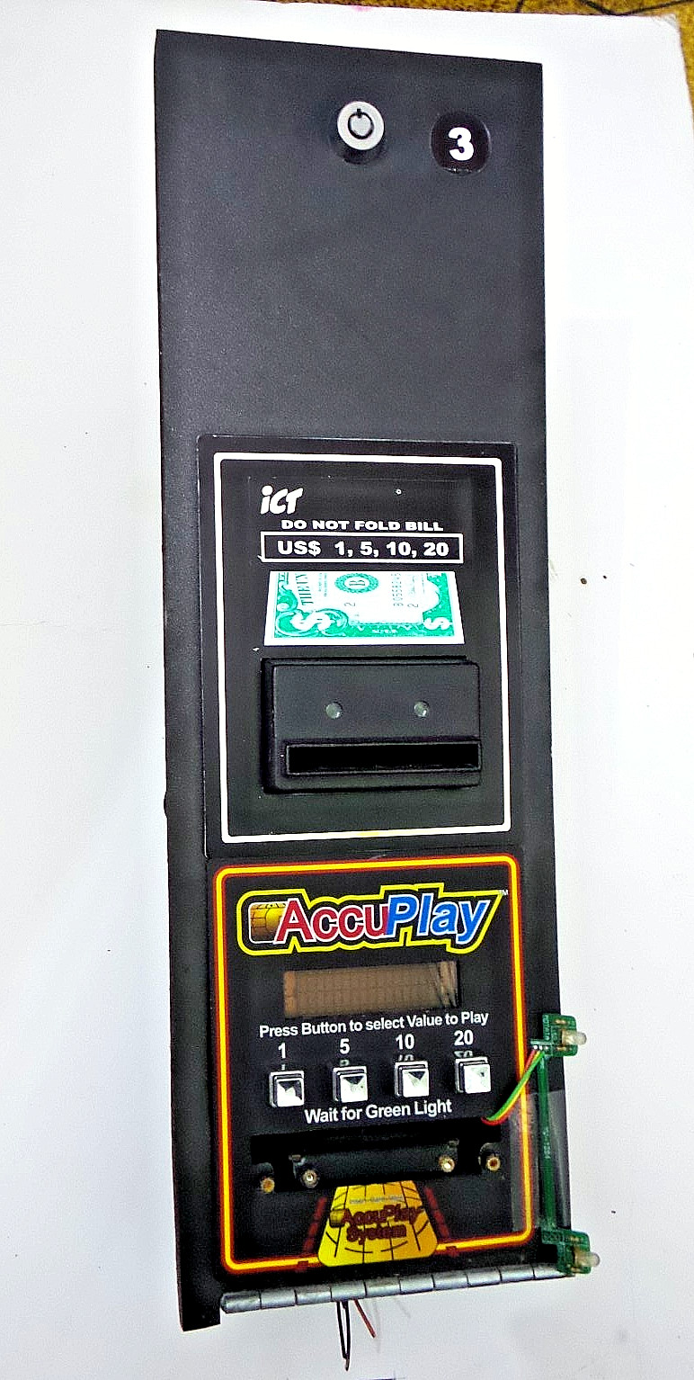 ICT Bill Acceptor Validator 12V Pulse Arcade Video Game  & Accuplay controler