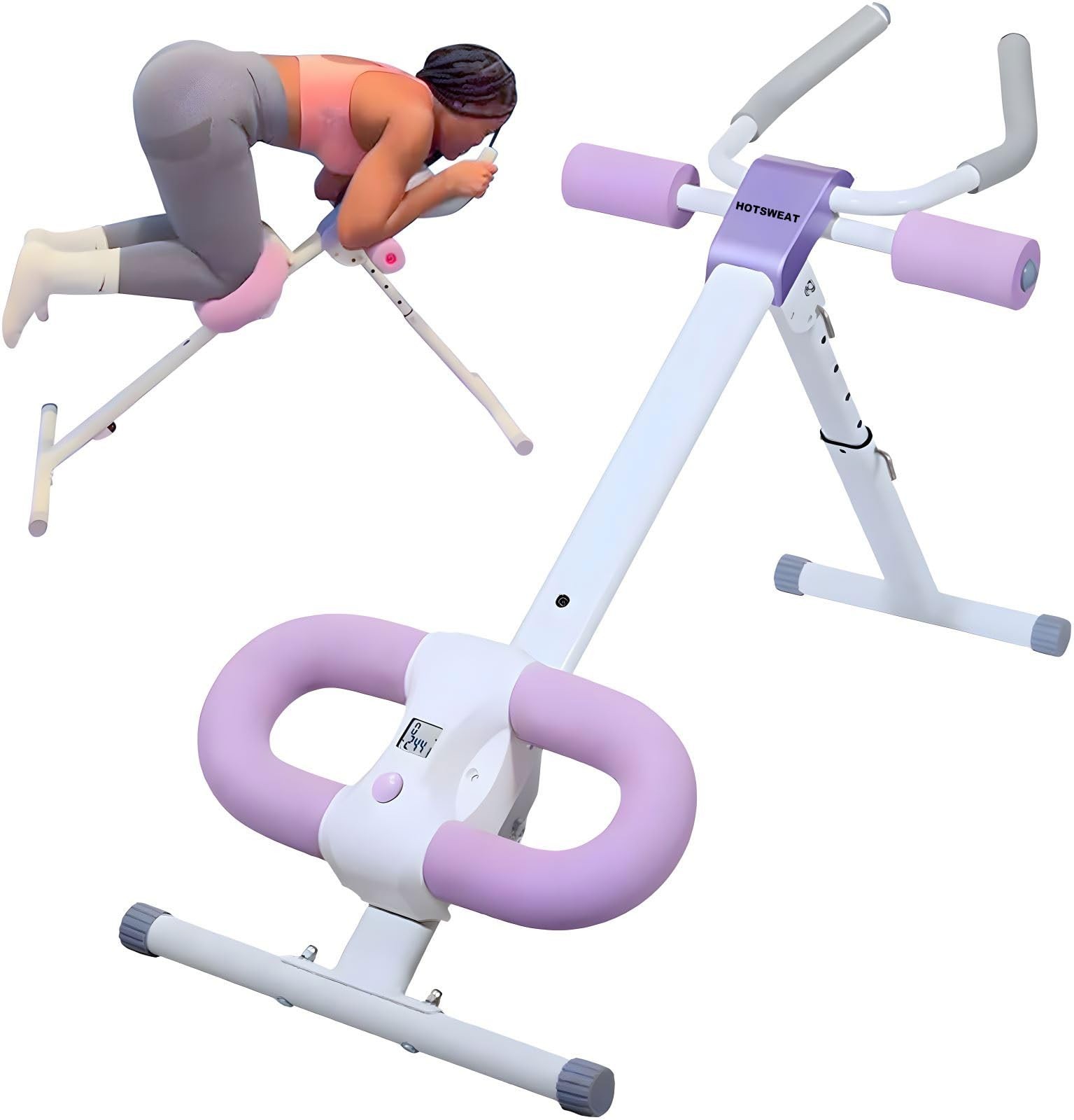 Ab Workout Equipment Abdominal Trainer, Adjustable Machine at Home PURPLE