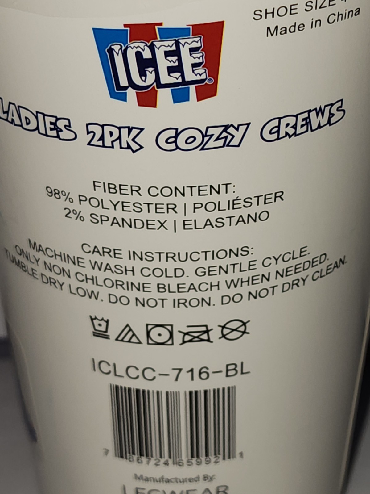New Icee 2 Pair Cozy Socks Womens Size 4-10