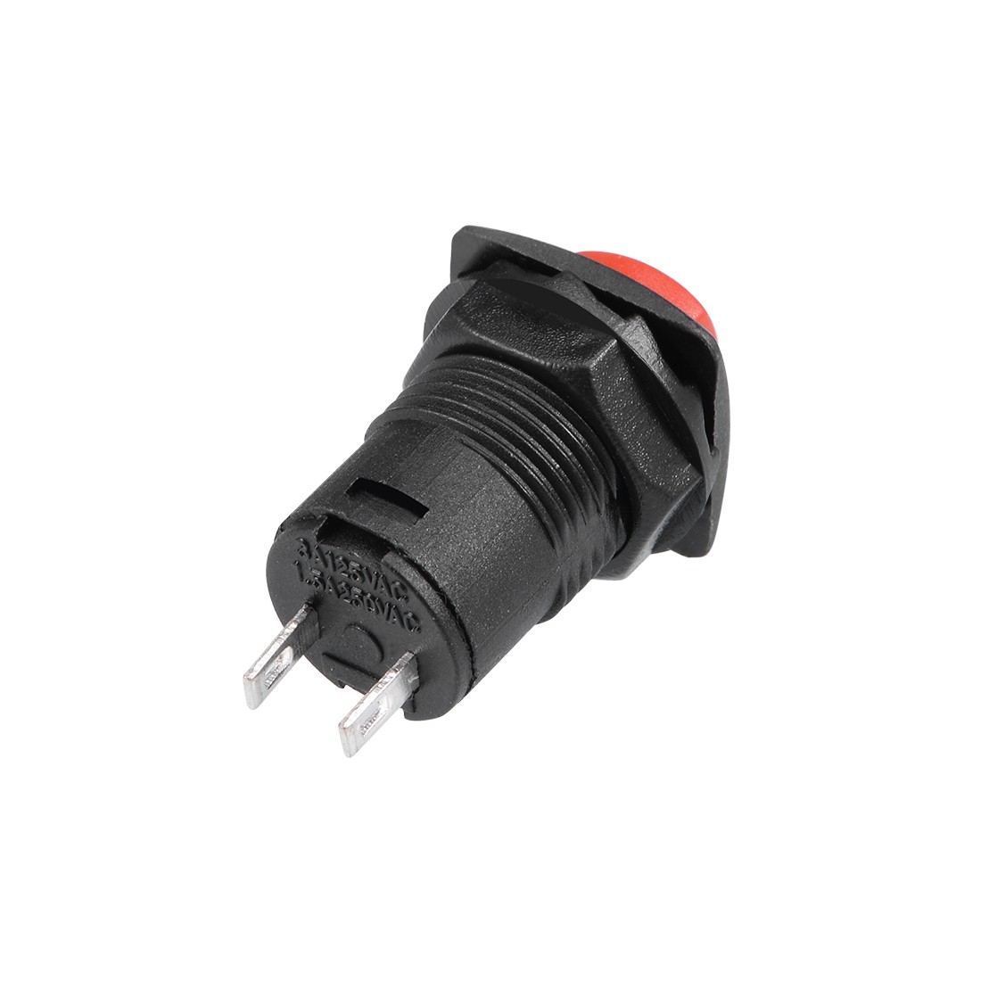 10pcs 12mm Latching Type 2 Terminals Mini Push Button Switch Red Button SPST NO