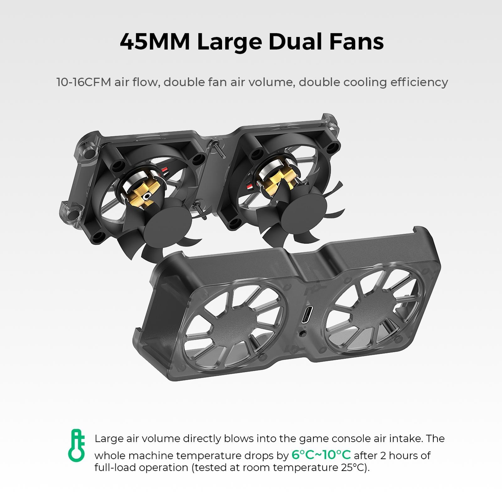 Magnetic Cooling Fan for Steam Deck for ROG Ally X for Legion Go 6000RPM 45mm