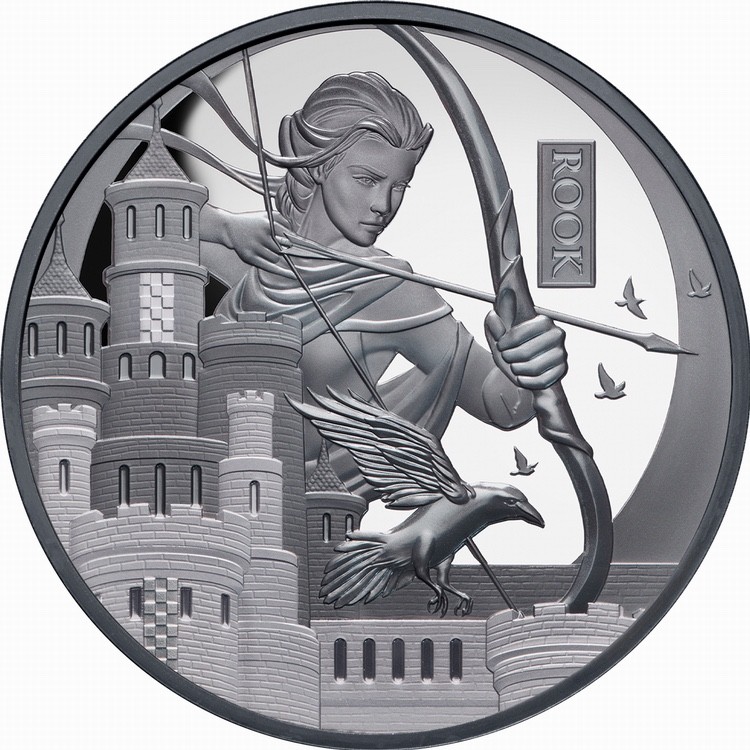 Niue 2026 CHESS ROOK Castle Archer $1 1 Troy Oz Pure Silver Black Proof in OGP