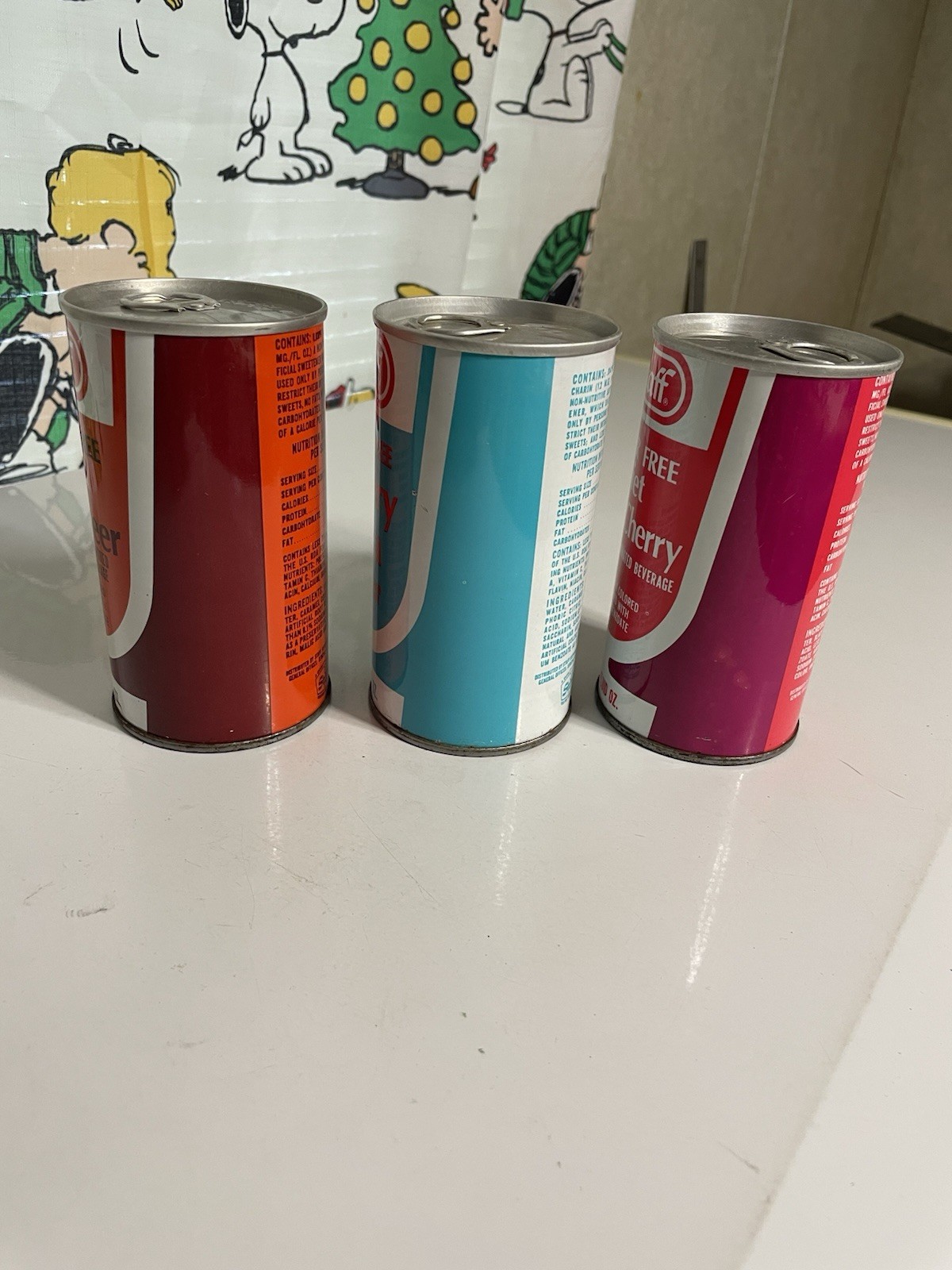 3-Staff Sugar Free-cherry Soda Cans Unopened-empty-Error