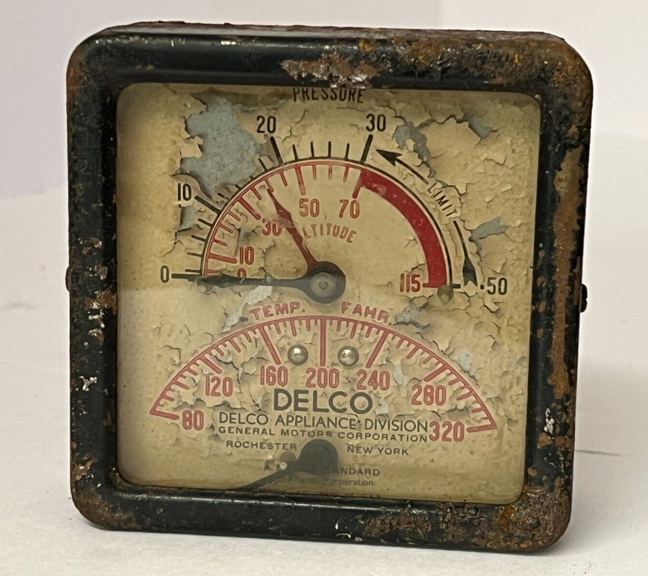 Vintage Steampunk Jas. P Marsh Pressure, Altitude, Temperature Delco/GM Gauge