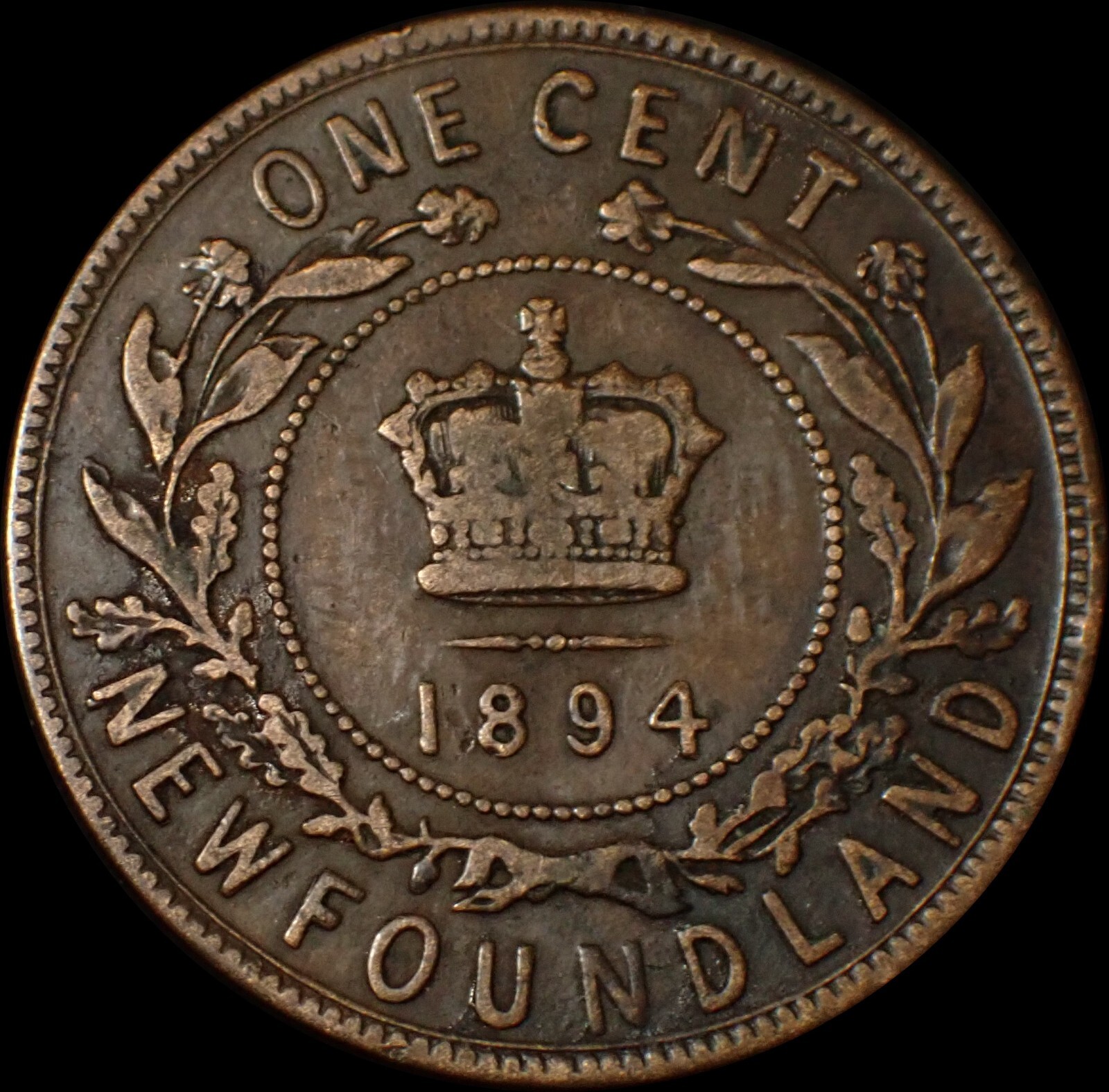 Canada Newfoundland One Cent 1894 Victoria Bronze Coin WCA 5929
