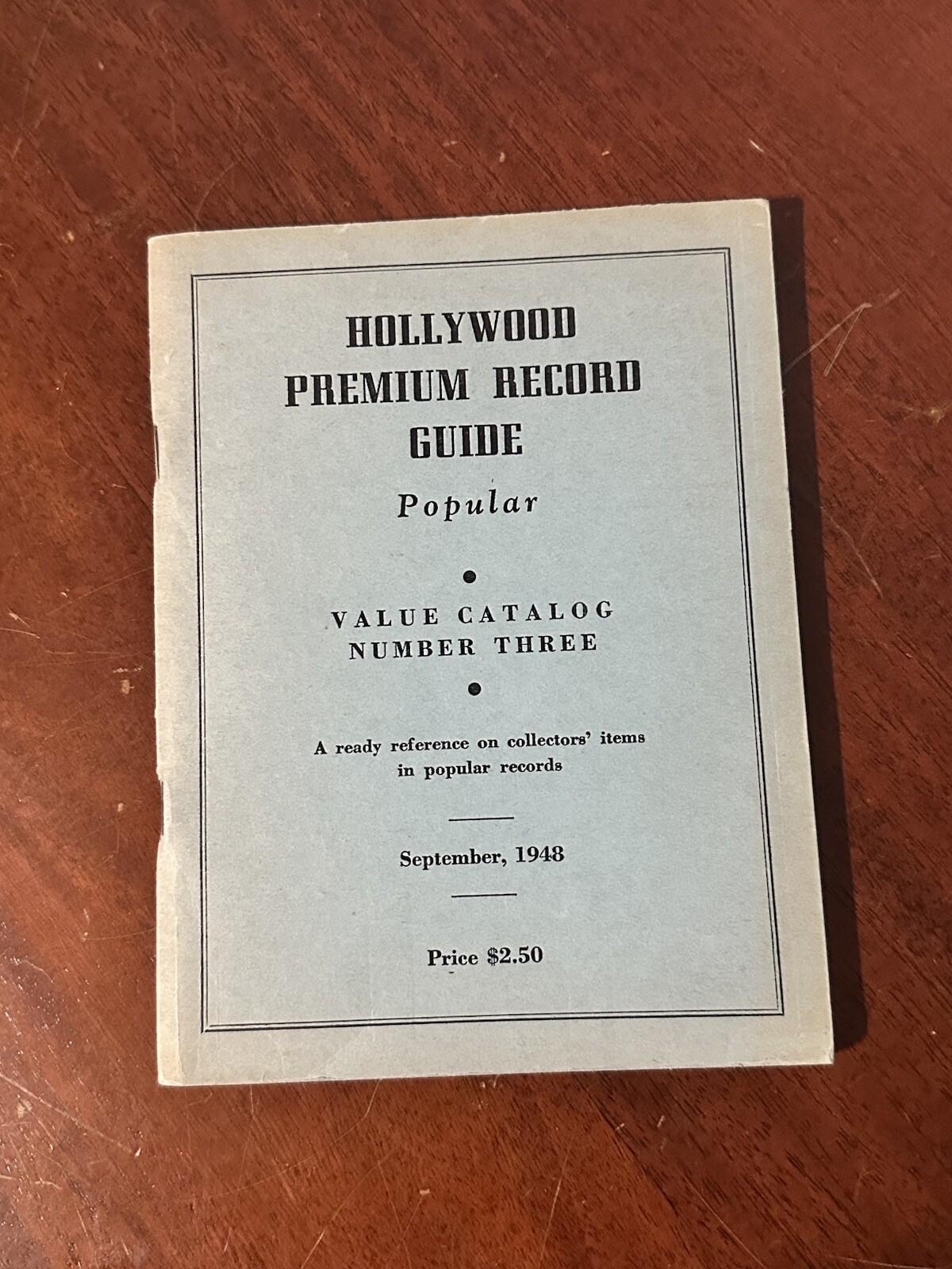 Hollywood Premium Record Guide Catalog No. 3 Reference Hearne September 1948