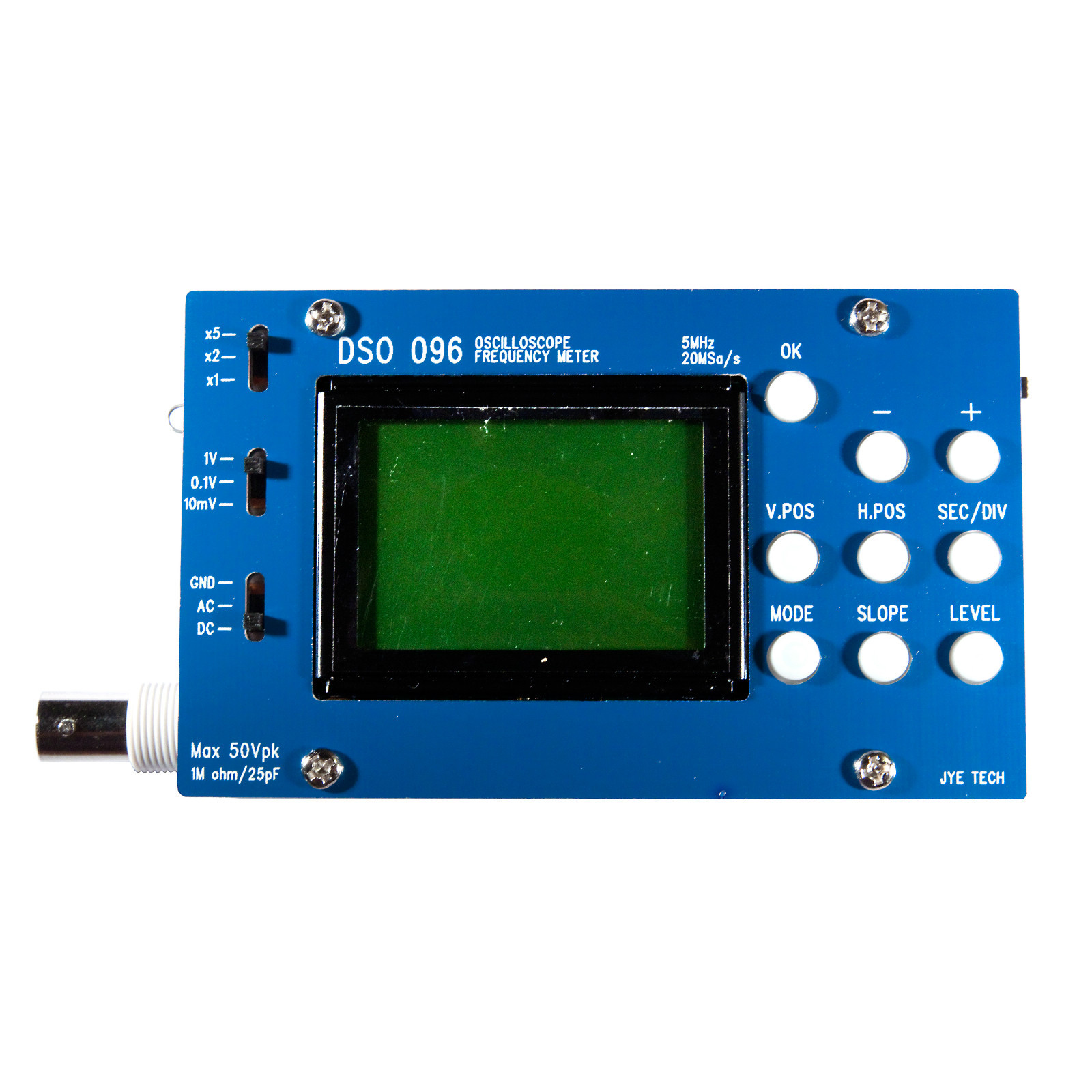 JYETech Battery-Powered Handheld Oscilloscope w/ Probe; Portable Scope DSO 096