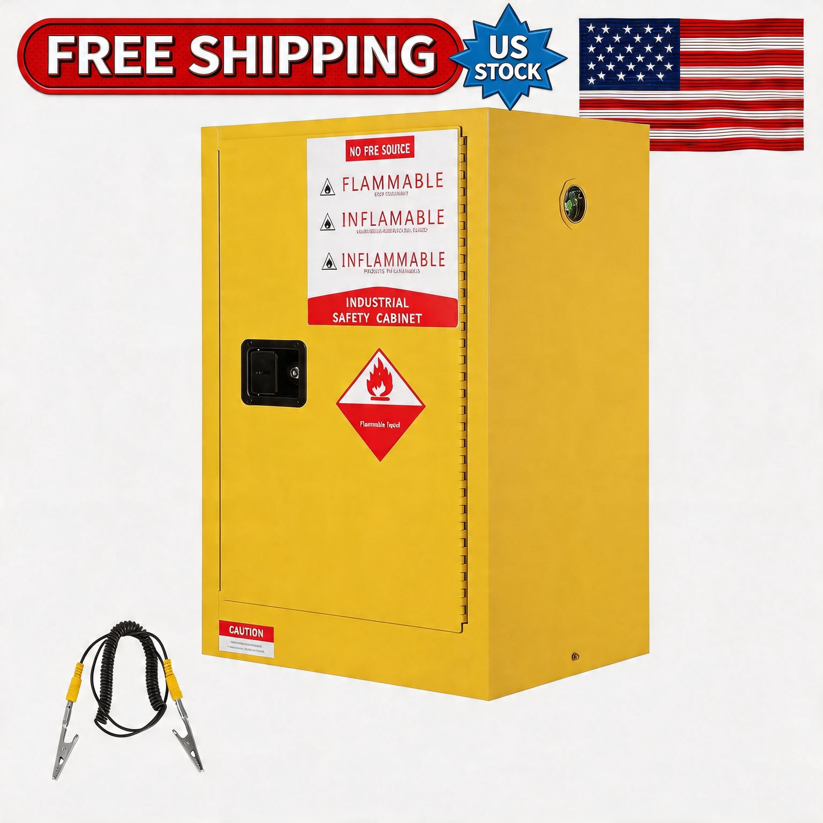 Cabinet for Hazardous Fire Resistant Safety 2 Gallon Capacity Flammable Storage