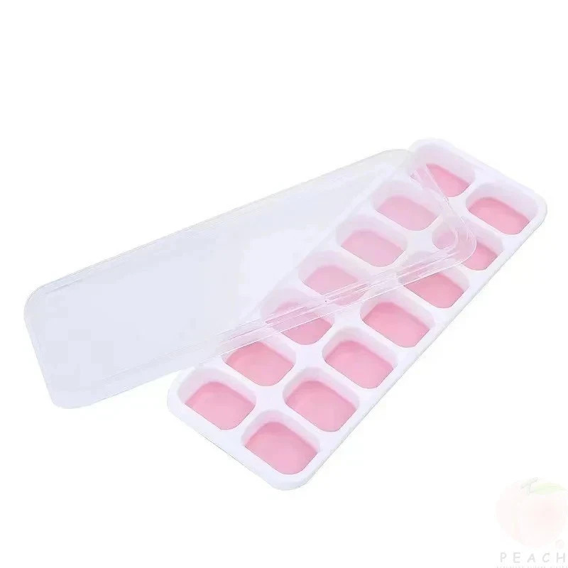 Silicone Ice Cube Tray Mold with Lid 14 Cavity Stackable Small Ice Cube Maker