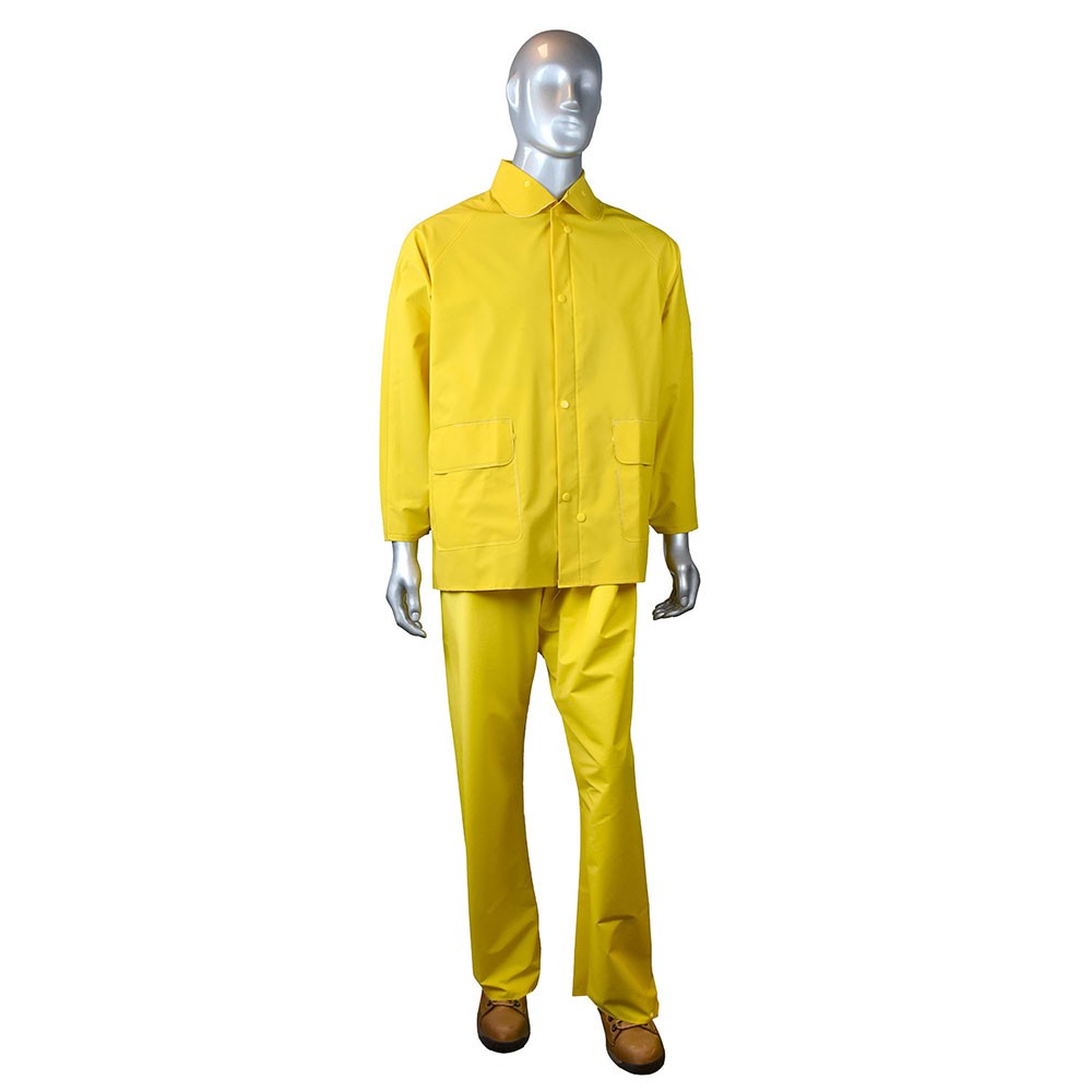 Radians RS01-NSYV-L Large 3-Piece Economy PVC/Poly Yellow Rainsuit