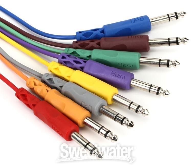 Hosa CSS-890 1/4" TRS Male Patch Cable 8-pack - 3' (Various Colors)