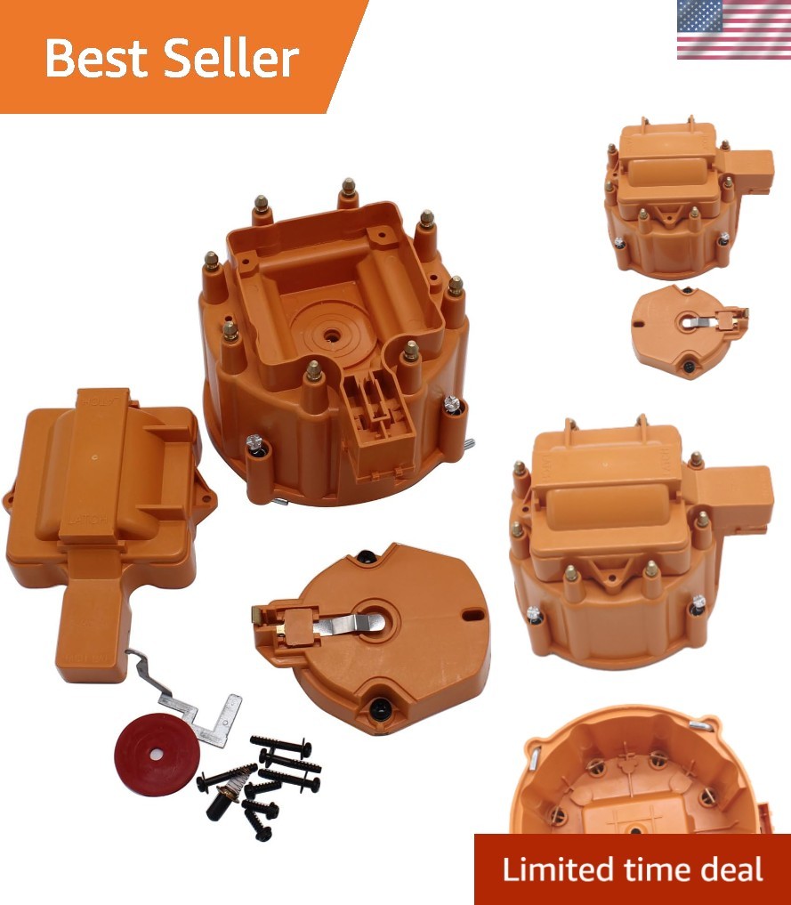 Performance Orange HEI Distributor Cap & Rotor Kit for V8 Engines - 13 Pieces
