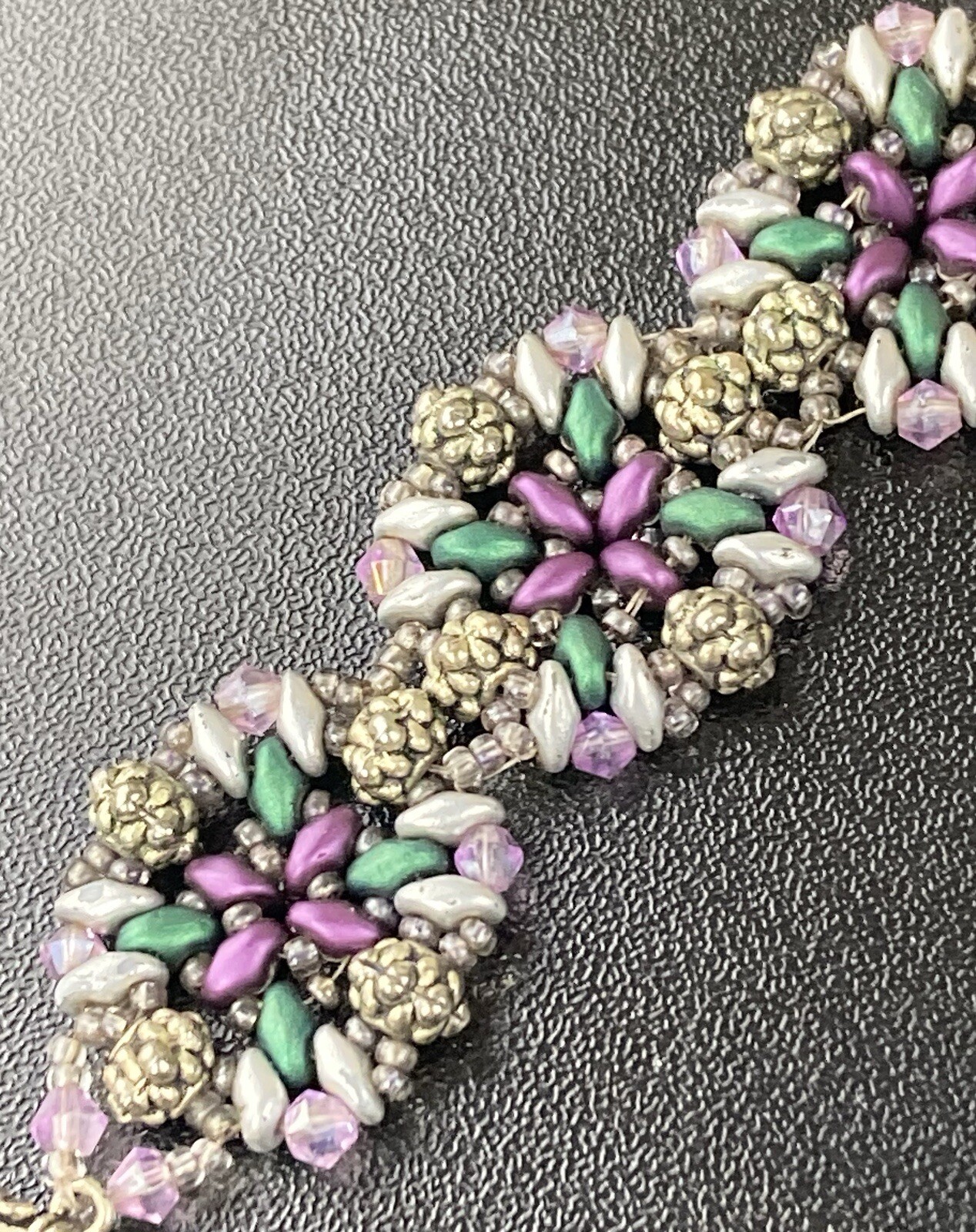 Starflower Handmade Beaded Toggle Bracelet 8.75”