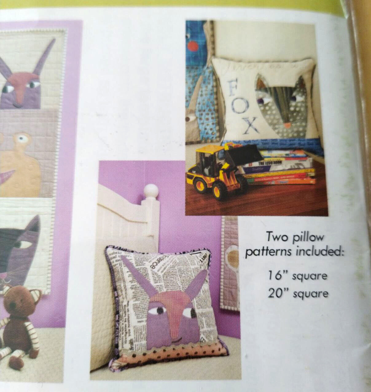 Such Designs By Carrie Bloomston Quilt and Pillow Pattern Applique Fun Creatures