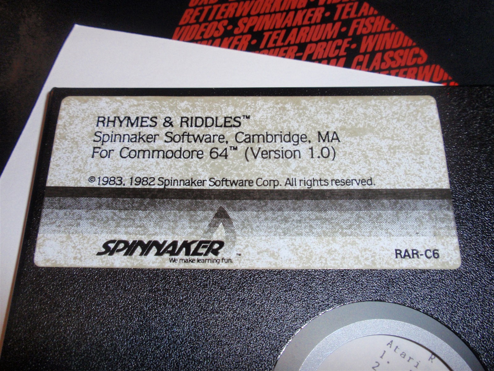 Rhymes & Riddles 1982 Spinnaker Game In Box 5.25" Floppy Disk for Commodore 64
