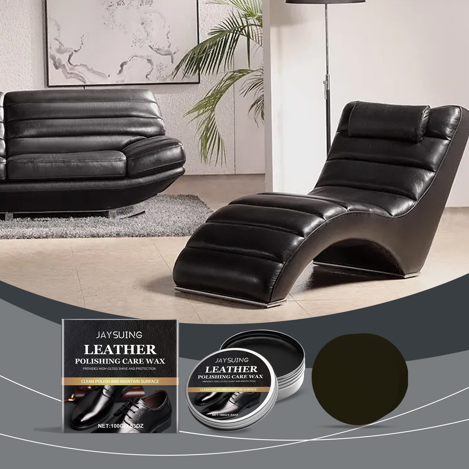 Leather polishing and care wax