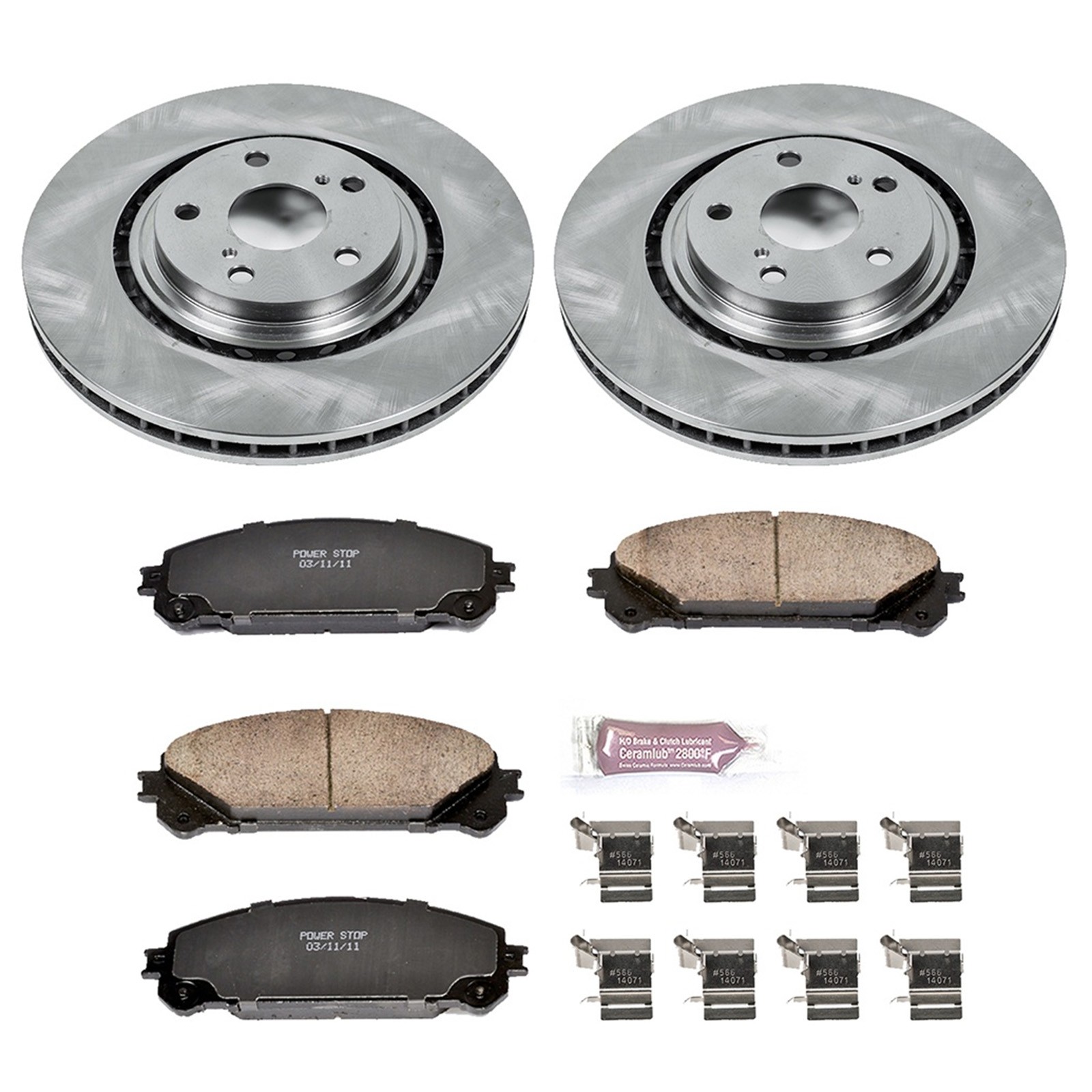 Powerstop KOE4713 Set of Autospecialty Front Brake Kit for 08-18 Highlander