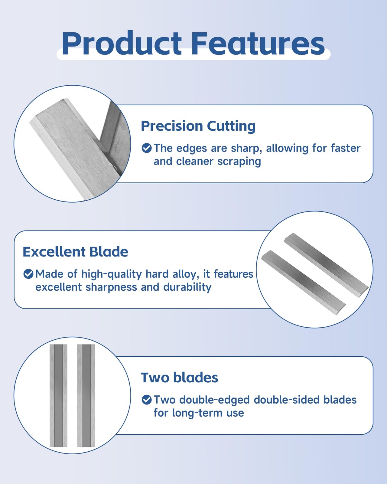 2" Carbide Paint Scraper Blades Doubleedged Reversible Replacement Tungsten Stee