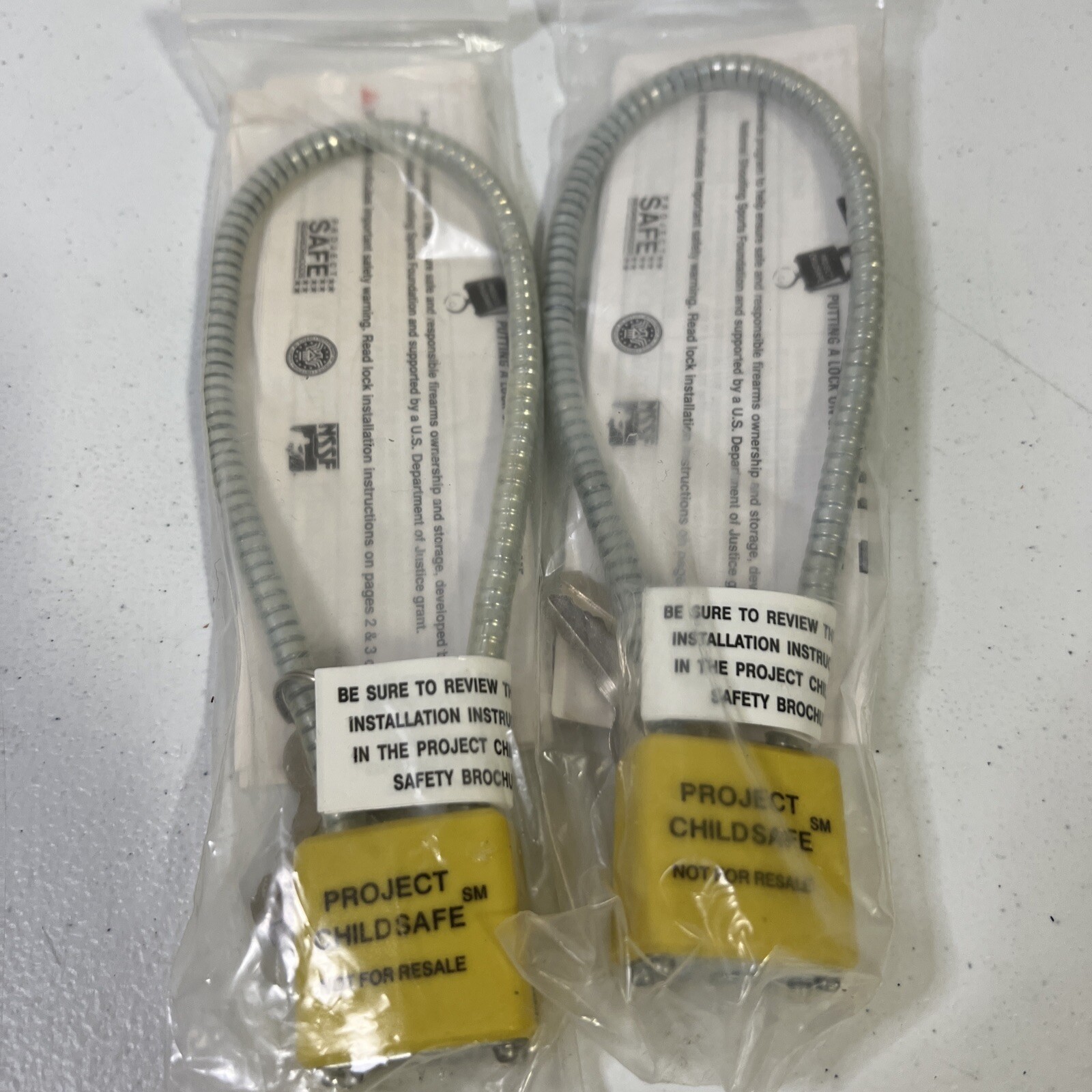 2 Gun Locks 13" Steel Cable Trigger Pistol Rifle Shotgun Rifle Project Childsafe