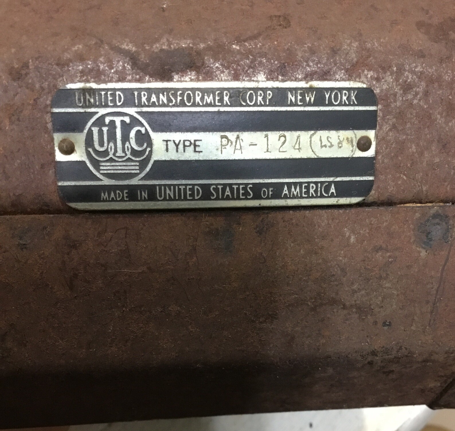 vintage utc transformer Pa-124