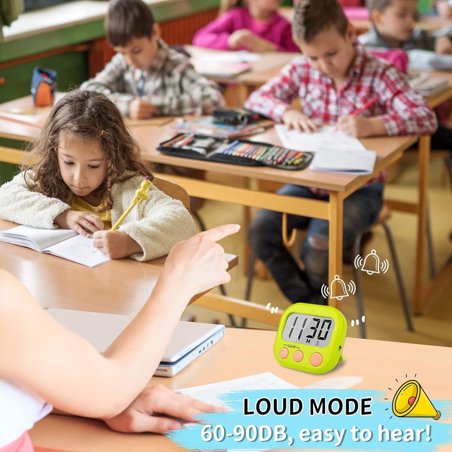 Versatile 2 Pack Classroom Timers with Magnetic Back - Easy Setup for Teachers