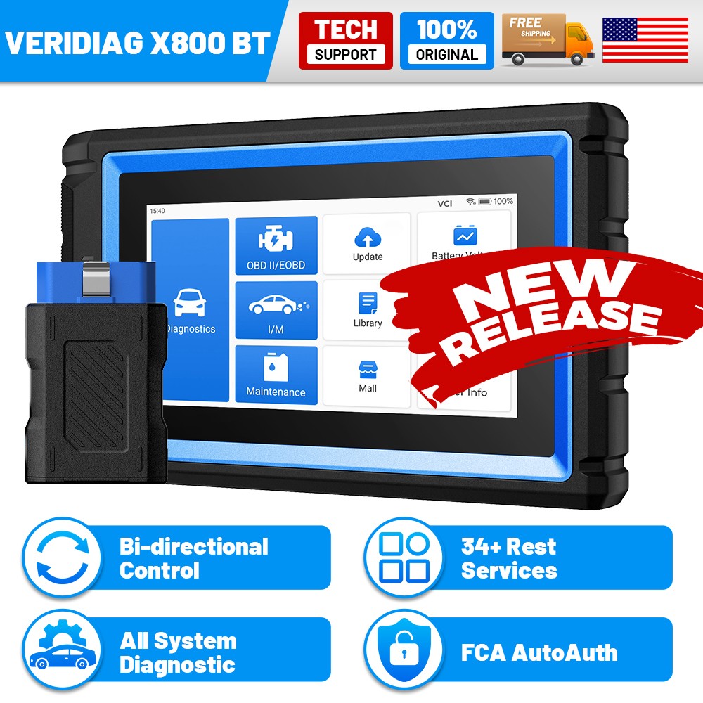 2026 TOPDON VeriDiag X800 BT OBD2 Scanner Active Test All System Diagnostic Tool